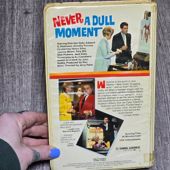 Walt Disney VHS 1968 Never a Dull Moment, starring Dick Van Dyke and E Robinson - Picture 2 of 4